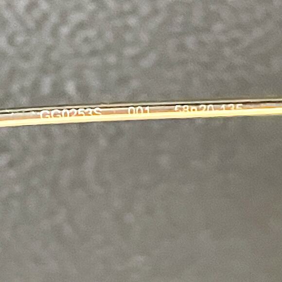 Gucci Round Sunglasses Round Pearl Tip Gold Metal Frame GG0253S - Picture 11 of 15